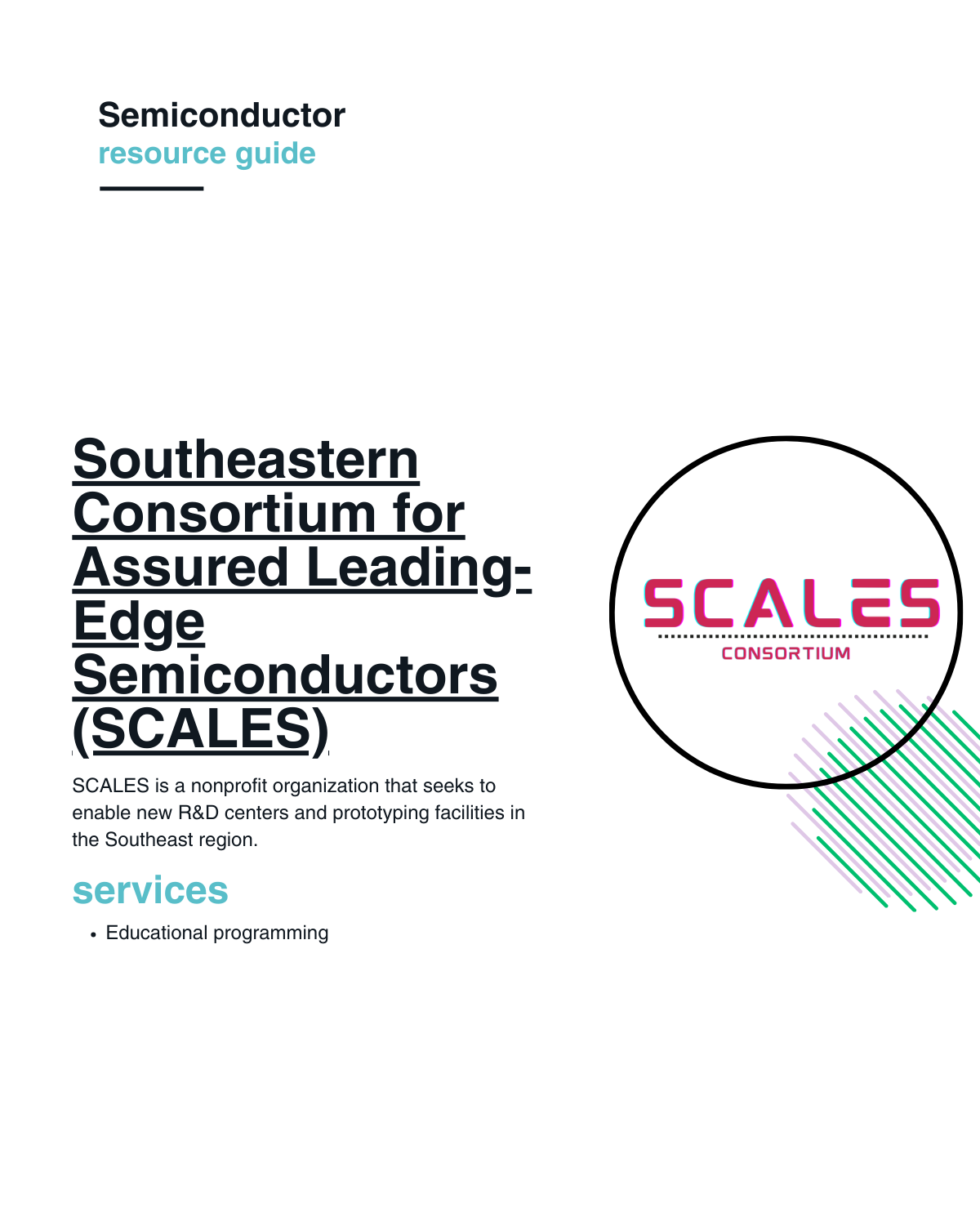SCALES is a nonprofit organization that seeks to enable new R&D centers and prototyping facilities in the Southeast region.